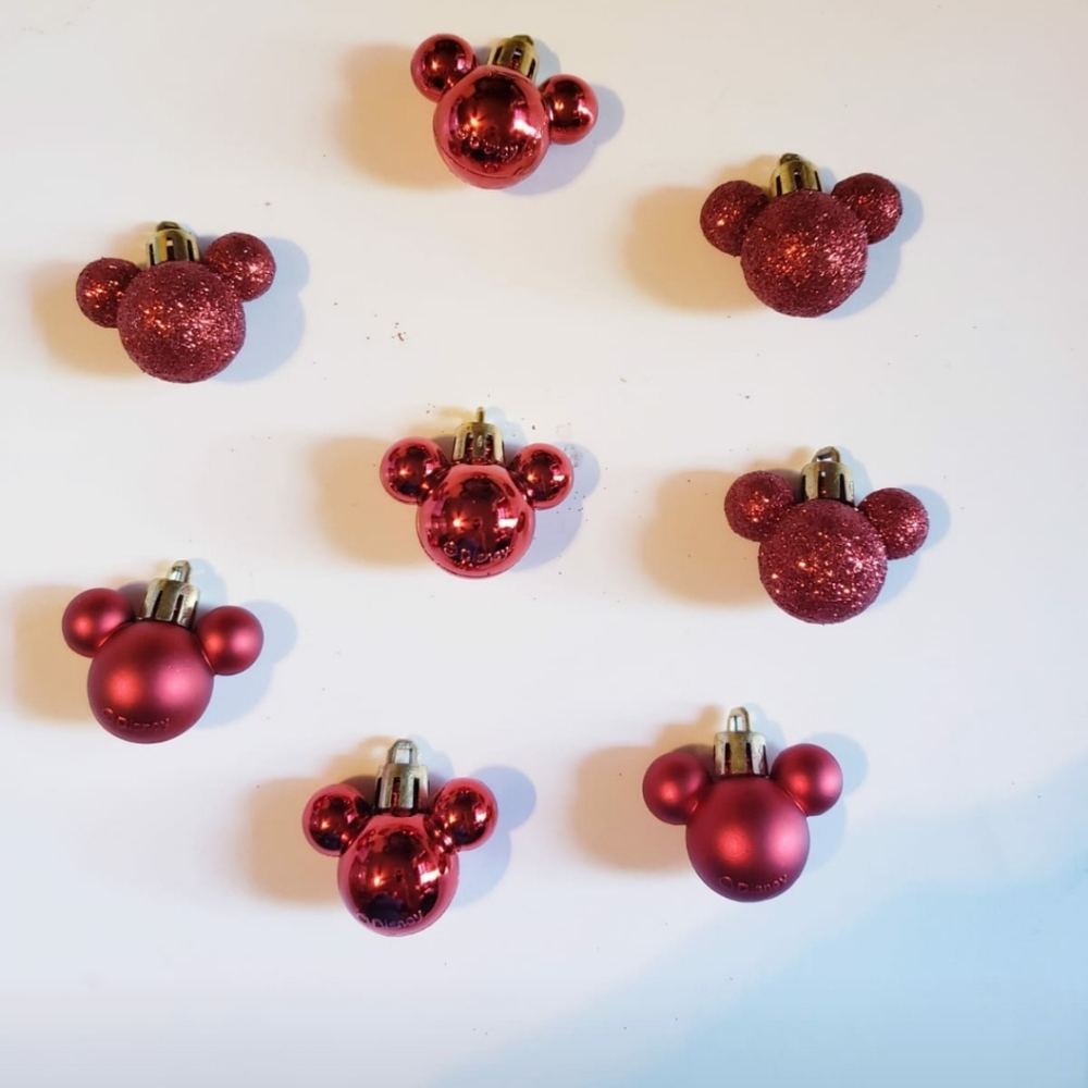 Disney Mickey Mini Xmas tree ornaments Red